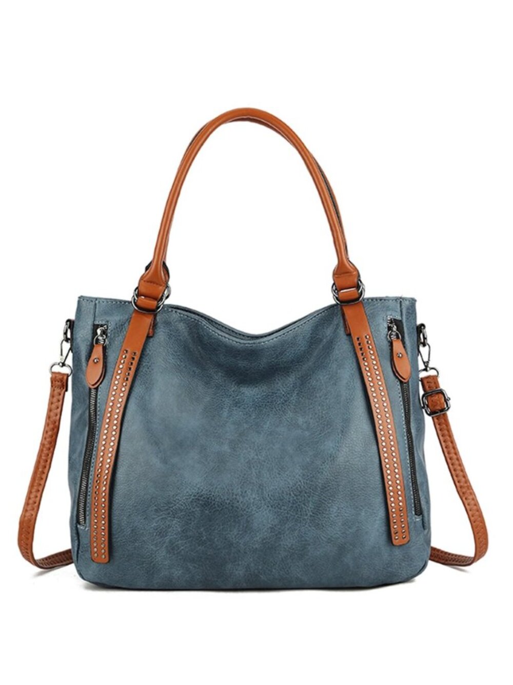 Vintage Slouchy Tote Bag for Women, Large Vegan Leather Hobo Shoulder Bag